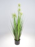 Tráva dekorační - bílo-zelené květy