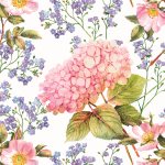 Ubrousky Maki Pink Hydrangea and Forget-Me-Not Flowers, 33 x 33 cm, 3vr., 20ks