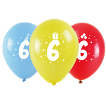 Balónky s potiskem čísla - 6 (3 ks)