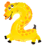 Balón foliový číslo zvířátko č. 2 45x36cm