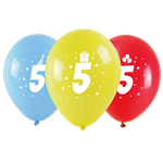 Balónky s potiskem čísla - 5 (3 ks)
