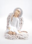 Anděl se stojanem na svíčku bílý 21cm