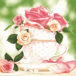 Ubrousky Maki Cup of Roses, 33 x 33 cm, 3vr., 20ks