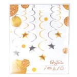 Závěsné serpentýny - hvězdy (6 ks) 80cm zlaté