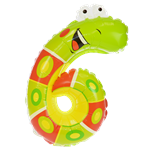 Balón foliový číslo zvířátko č. 6 45x36cm