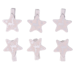 Kolíčky dřevěné bílé srdíčka/hvězdička 6ks 3,2x3cm