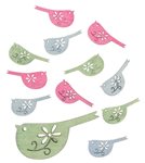 Dřevění ptáčci 4 cm, 12 ks