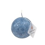 Svíčka koule rustic metalická TMAVĚ MODRÁ 80mm