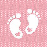Ubrousky Maki Little Feet Pink, 33 x 33 cm, 3vr., 20ks