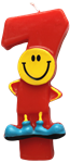 Svíčka číslo - smiley č.7, 9cm