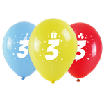 Balónky s potiskem čísla - 3 (3 ks)