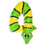 Balón foliový číslo zvířátko č. 4 45x36cm