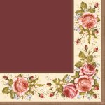 Ubrousky Maki Vintage Roses Claret, 33 x 33 cm, 3vr., 20ks
