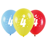 Balónky s potiskem čísla - 4 (3 ks)