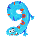 Balón foliový číslo zvířátko č. 9 45x36cm
