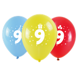Balónky s potiskem čísla - 9 (3 ks)
