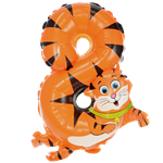 Balón foliový číslo zvířátko č. 8 45x36cm